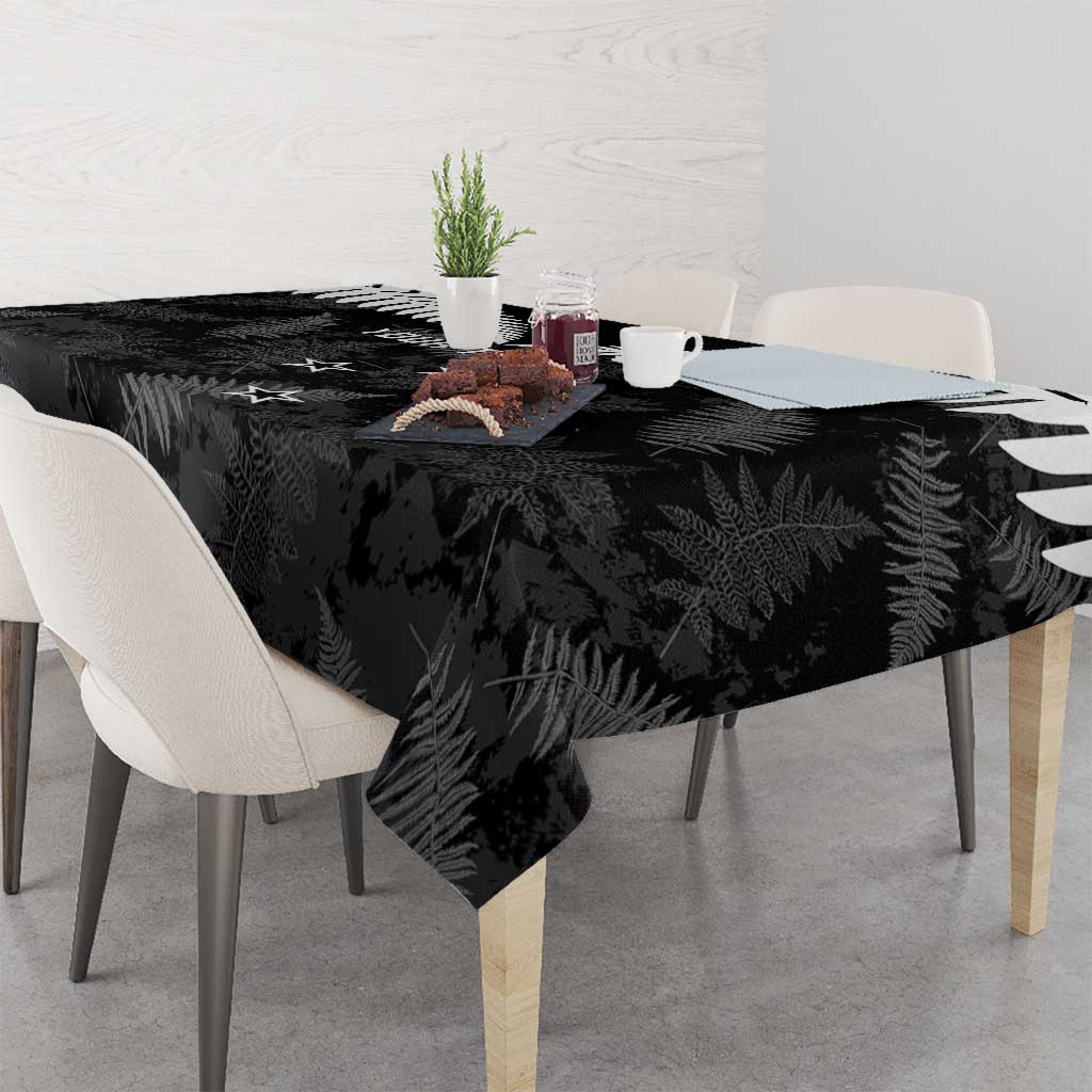 Custom New Zealand Silver Fern Football Tablecloth Go Aotearoa Grunge Black - Vibe Hoodie