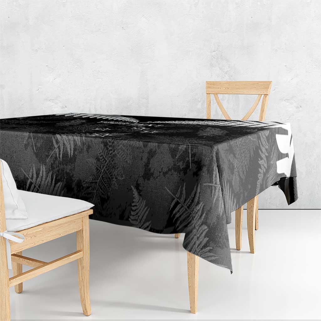 Custom New Zealand Silver Fern Football Tablecloth Go Aotearoa Grunge Black - Vibe Hoodie