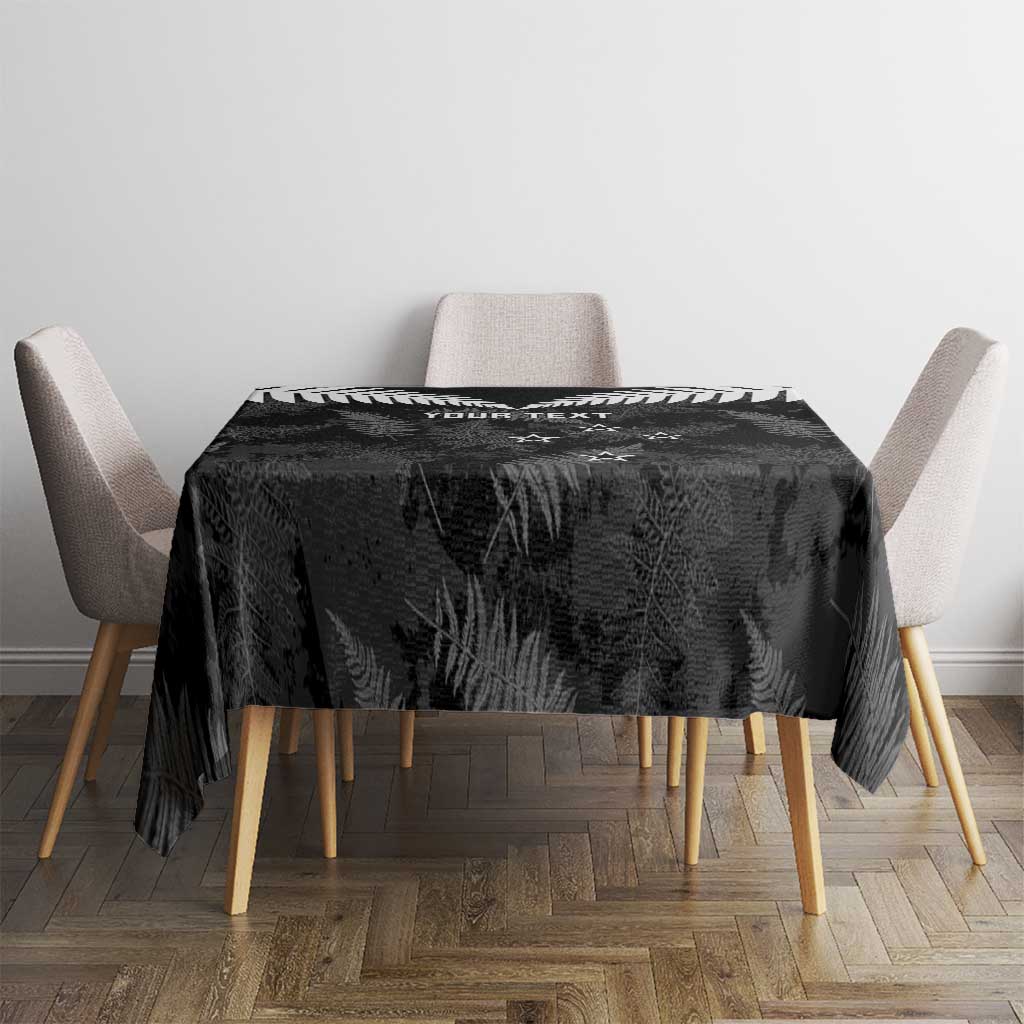 Custom New Zealand Silver Fern Football Tablecloth Go Aotearoa Grunge Black - Vibe Hoodie