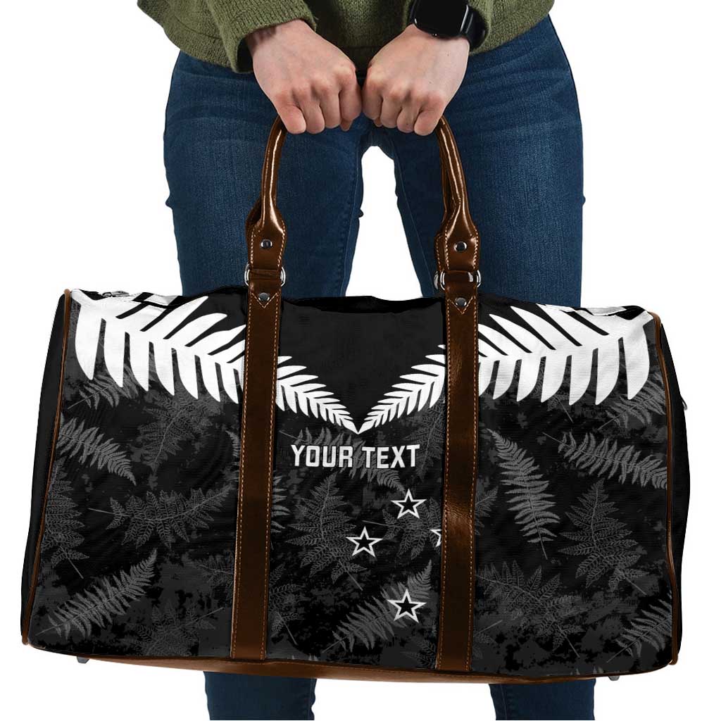 Custom New Zealand Silver Fern Football Travel Bag Go Aotearoa Grunge Black - Vibe Hoodie