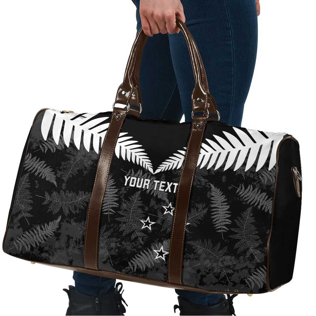 Custom New Zealand Silver Fern Football Travel Bag Go Aotearoa Grunge Black - Vibe Hoodie
