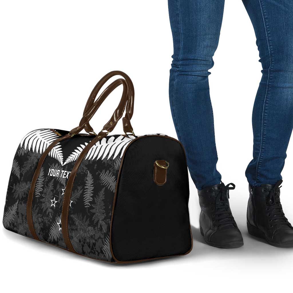 Custom New Zealand Silver Fern Football Travel Bag Go Aotearoa Grunge Black - Vibe Hoodie