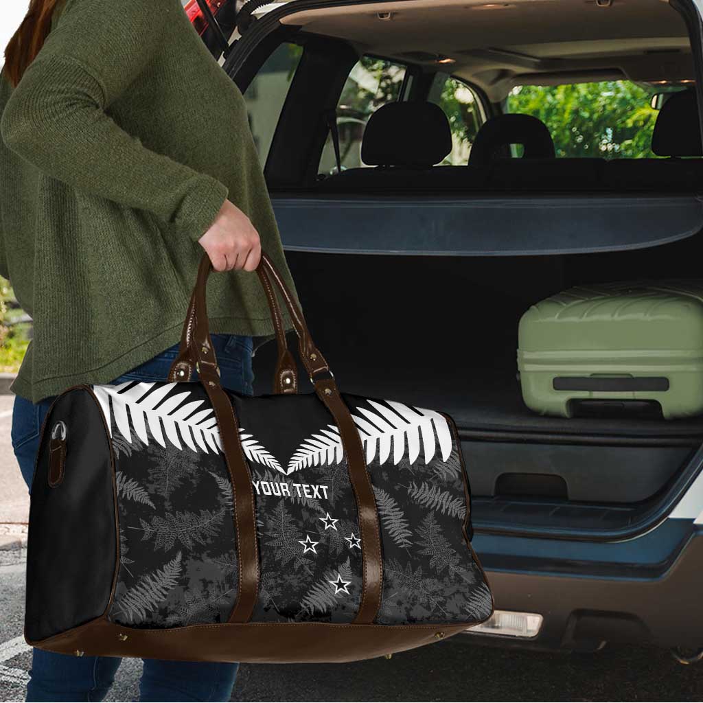 Custom New Zealand Silver Fern Football Travel Bag Go Aotearoa Grunge Black - Vibe Hoodie