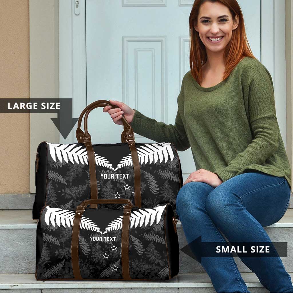Custom New Zealand Silver Fern Football Travel Bag Go Aotearoa Grunge Black - Vibe Hoodie