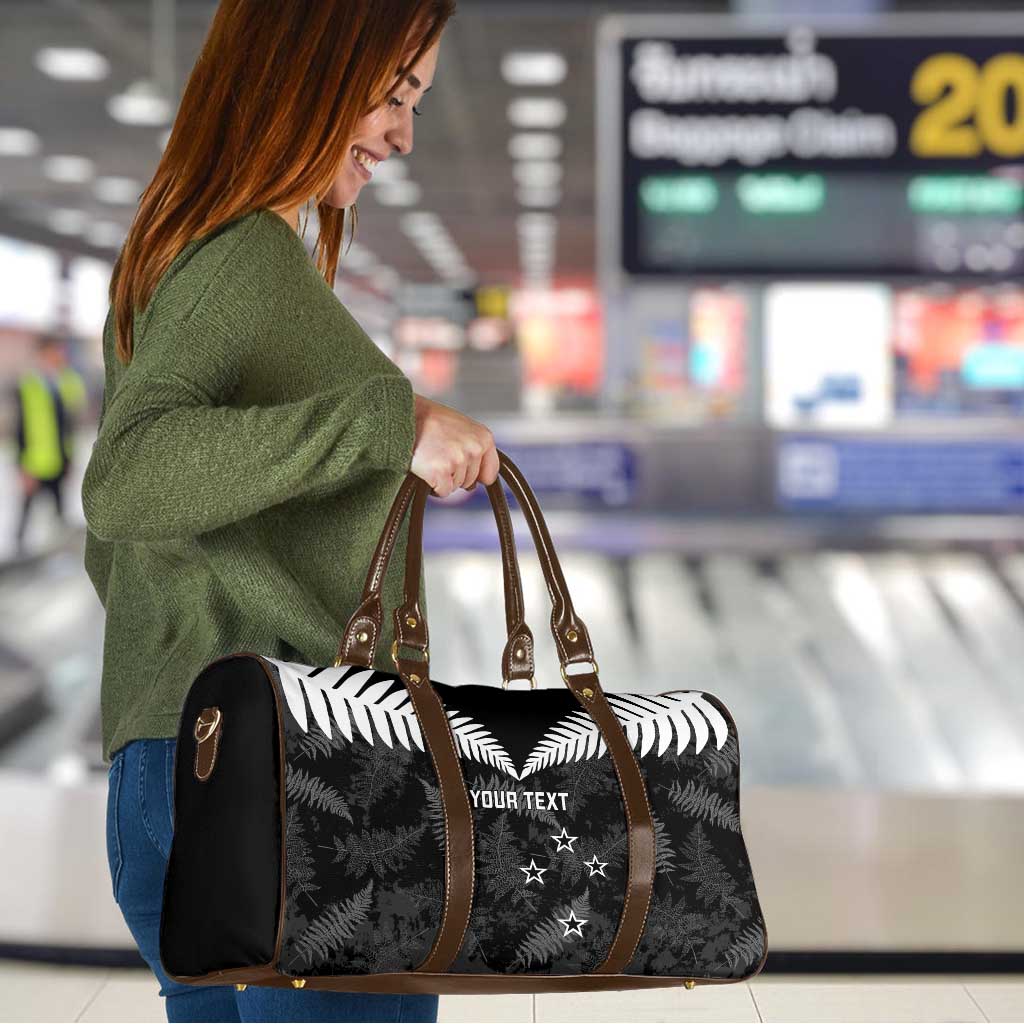 Custom New Zealand Silver Fern Football Travel Bag Go Aotearoa Grunge Black - Vibe Hoodie