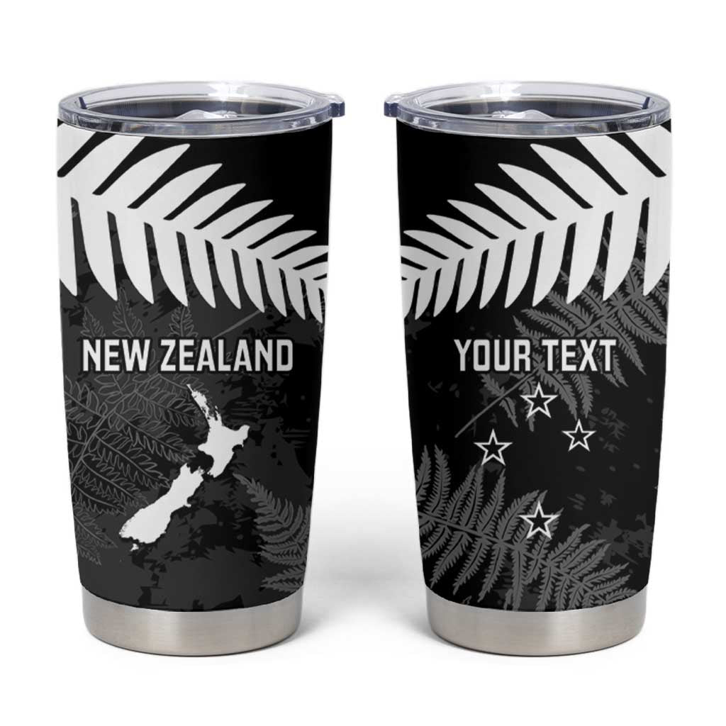 Custom New Zealand Silver Fern Football Tumbler Cup Go Aotearoa Grunge Black - Vibe Hoodie