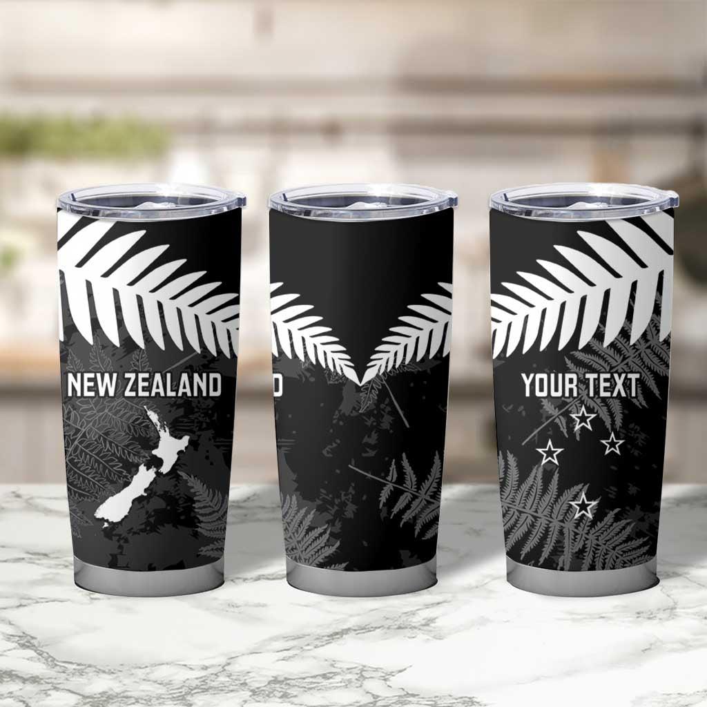 Custom New Zealand Silver Fern Football Tumbler Cup Go Aotearoa Grunge Black - Vibe Hoodie