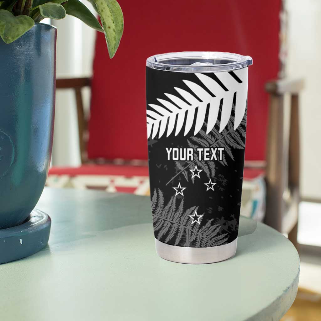 Custom New Zealand Silver Fern Football Tumbler Cup Go Aotearoa Grunge Black - Vibe Hoodie
