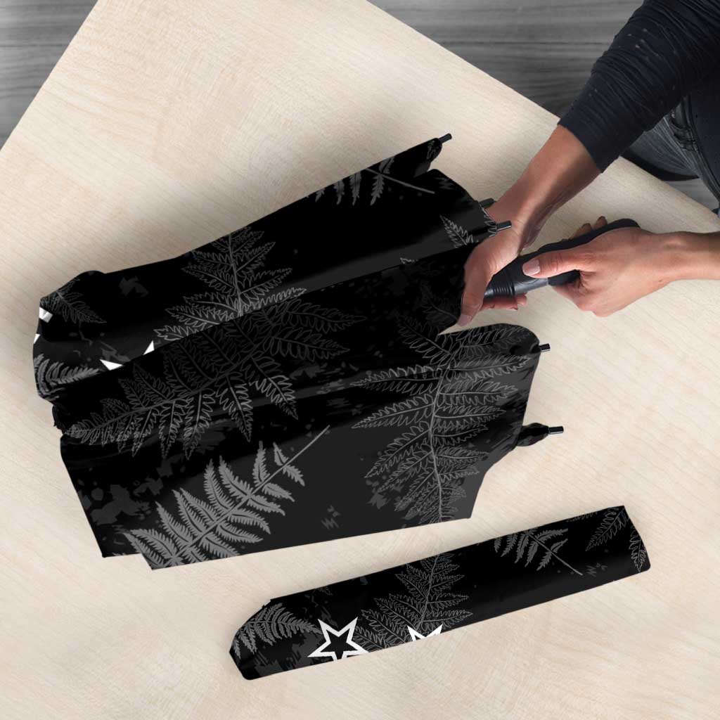 Custom New Zealand Silver Fern Football Umbrella Go Aotearoa Grunge Black - Vibe Hoodie