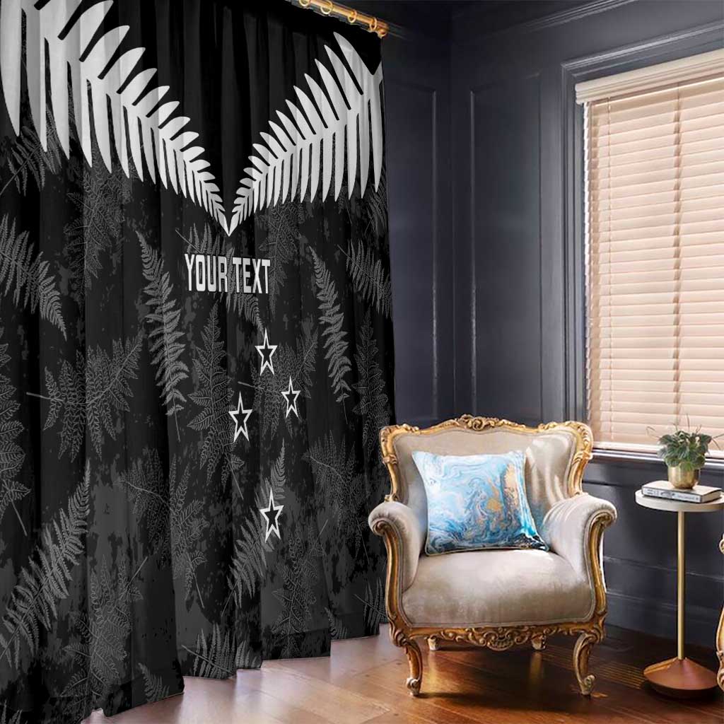 Custom New Zealand Silver Fern Football Window Curtain Go Aotearoa Grunge Black - Vibe Hoodie