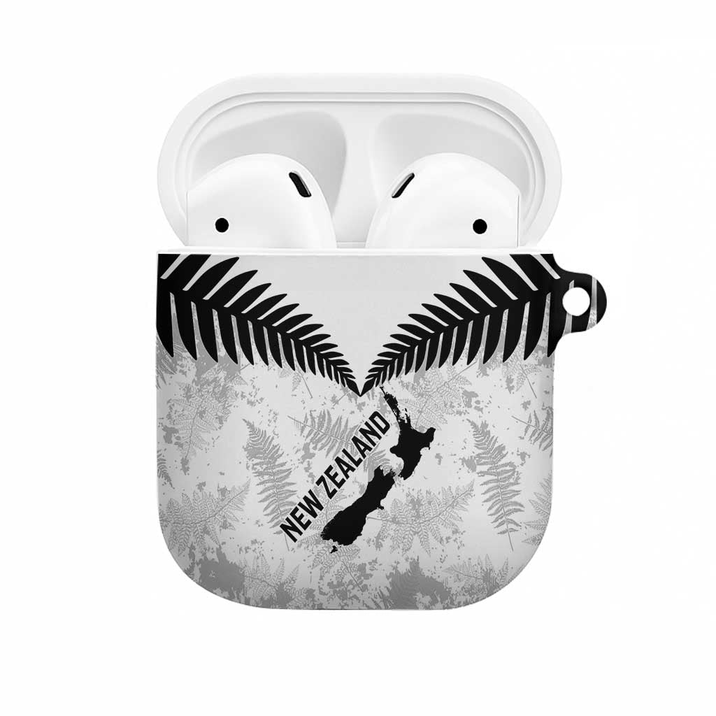 Custom New Zealand Silver Fern Football AirPods Case Go Aotearoa Grunge White - Vibe Hoodie