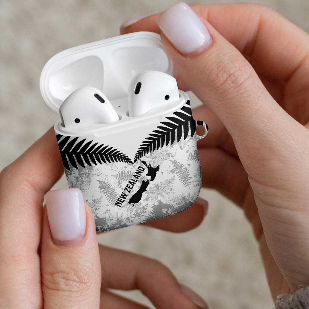 Custom New Zealand Silver Fern Football AirPods Case Go Aotearoa Grunge White - Vibe Hoodie