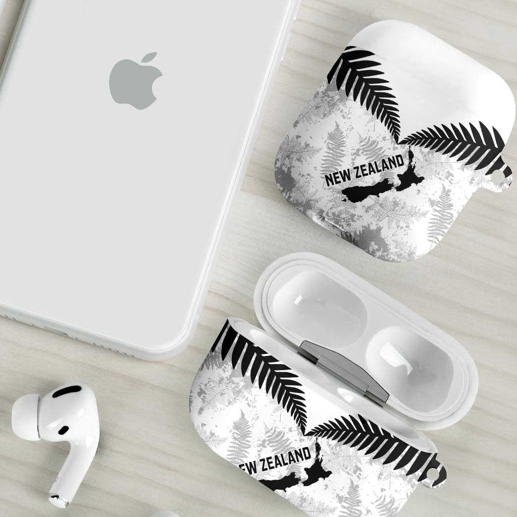 Custom New Zealand Silver Fern Football AirPods Case Go Aotearoa Grunge White - Vibe Hoodie
