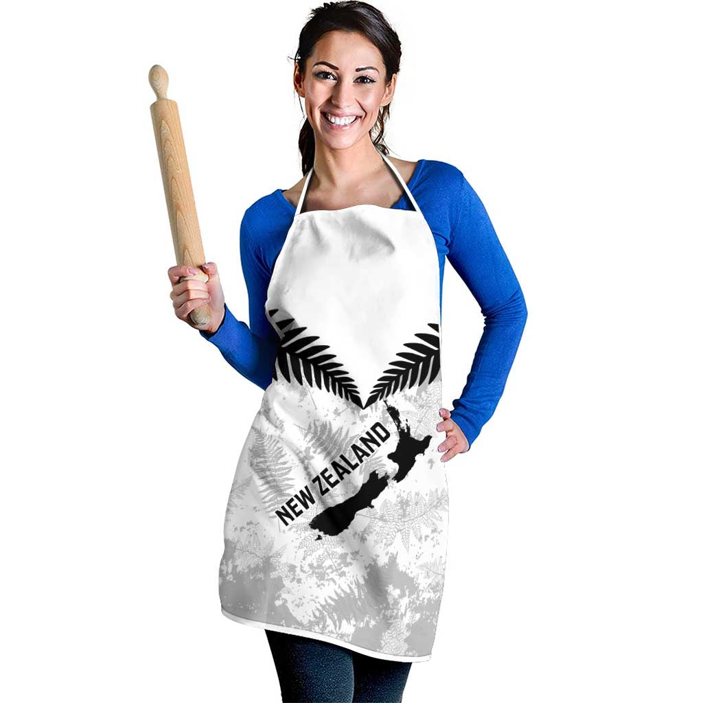 Custom New Zealand Silver Fern Football Apron Go Aotearoa Grunge White - Vibe Hoodie