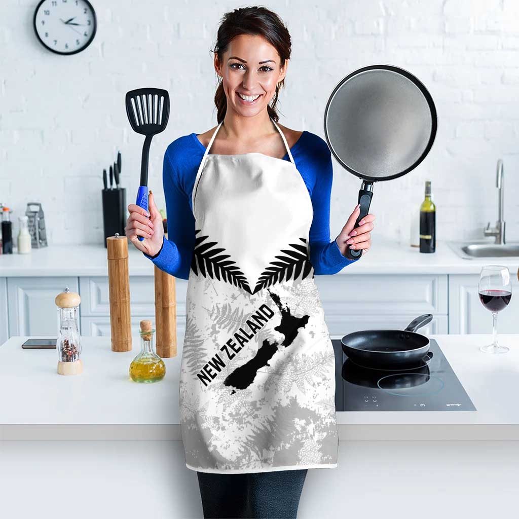Custom New Zealand Silver Fern Football Apron Go Aotearoa Grunge White - Vibe Hoodie