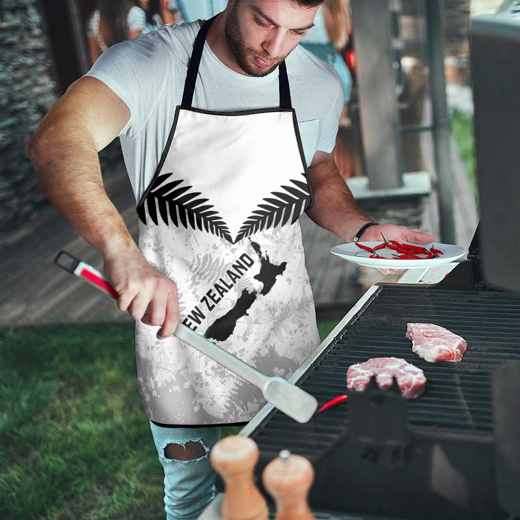 Custom New Zealand Silver Fern Football Apron Go Aotearoa Grunge White - Vibe Hoodie