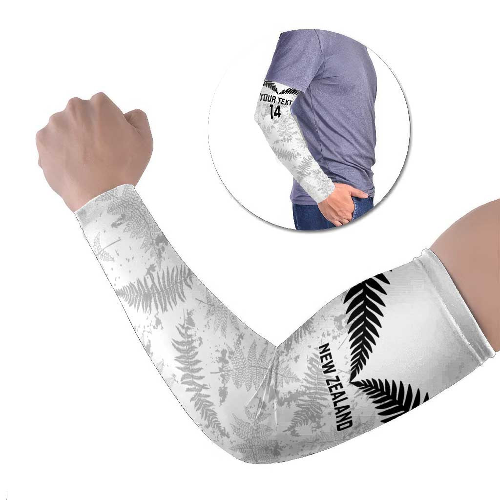 Custom New Zealand Silver Fern Football Arm Sleeves Go Aotearoa Grunge White - Vibe Hoodie