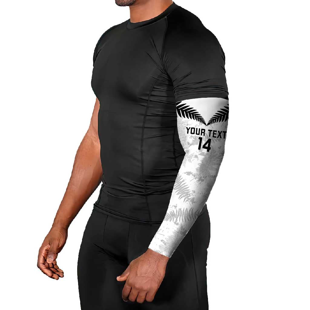 Custom New Zealand Silver Fern Football Arm Sleeves Go Aotearoa Grunge White - Vibe Hoodie