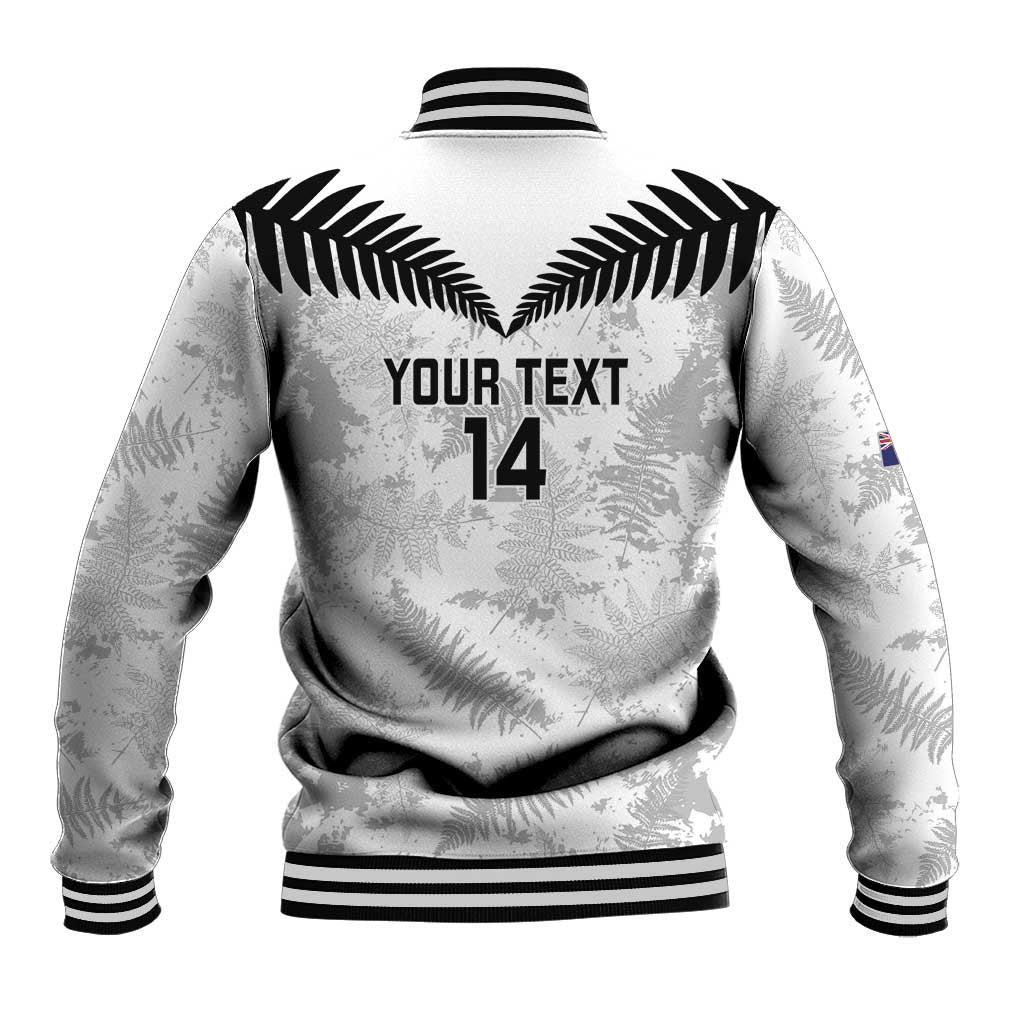Custom New Zealand Silver Fern Football Baseball Jacket Go Aotearoa Grunge White - Vibe Hoodie