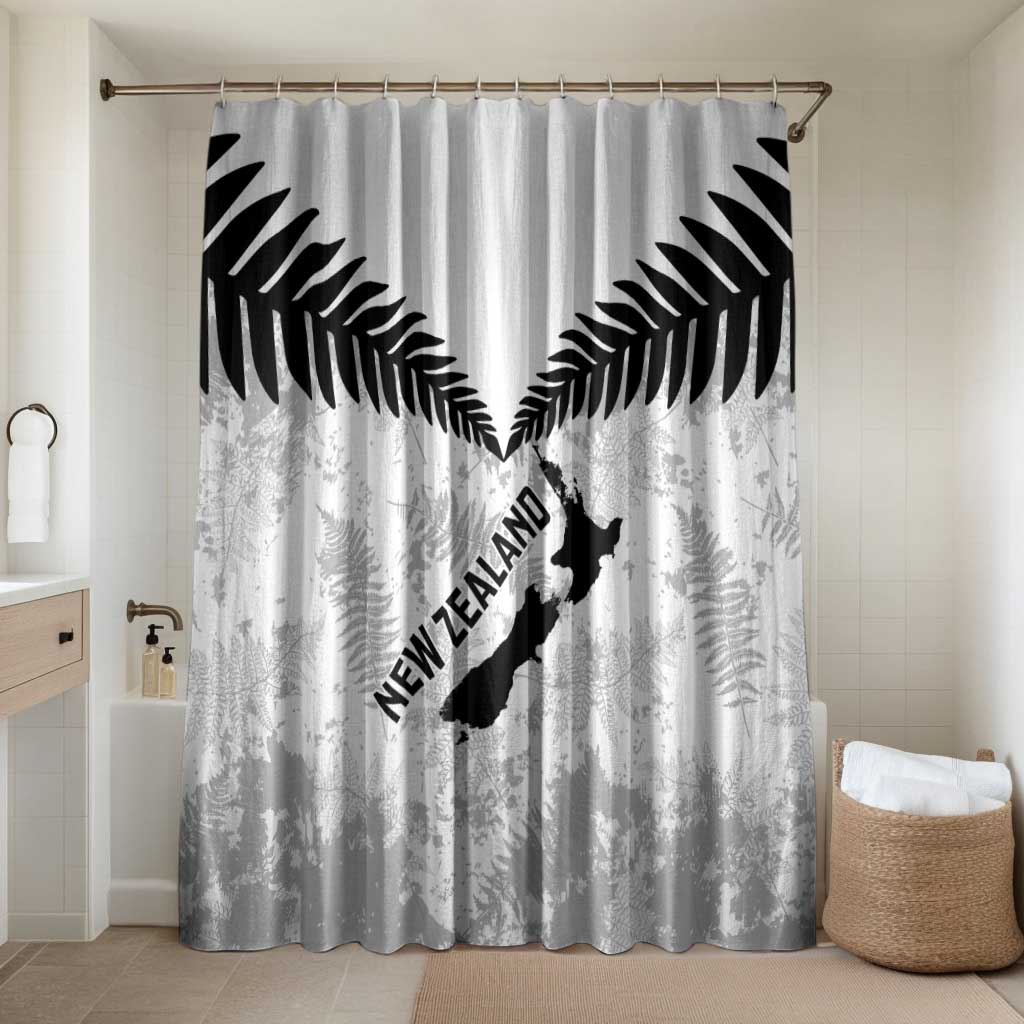 Custom New Zealand Silver Fern Football Bathroom Set Go Aotearoa Grunge White - Vibe Hoodie