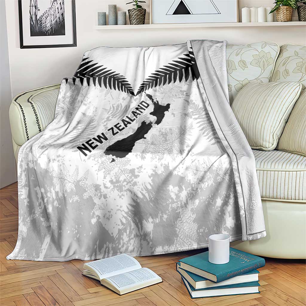 Custom New Zealand Silver Fern Football Blanket Go Aotearoa Grunge White - Vibe Hoodie