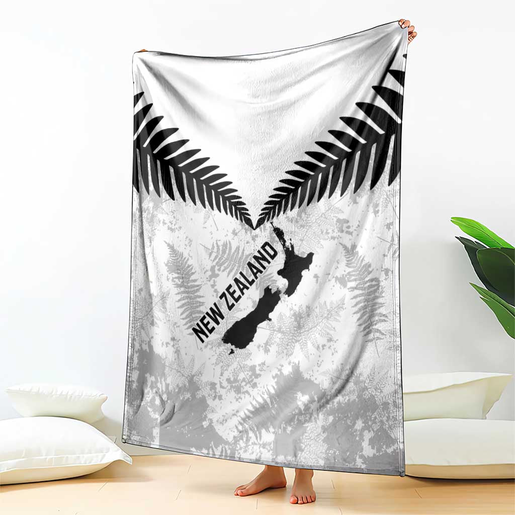 Custom New Zealand Silver Fern Football Blanket Go Aotearoa Grunge White - Vibe Hoodie