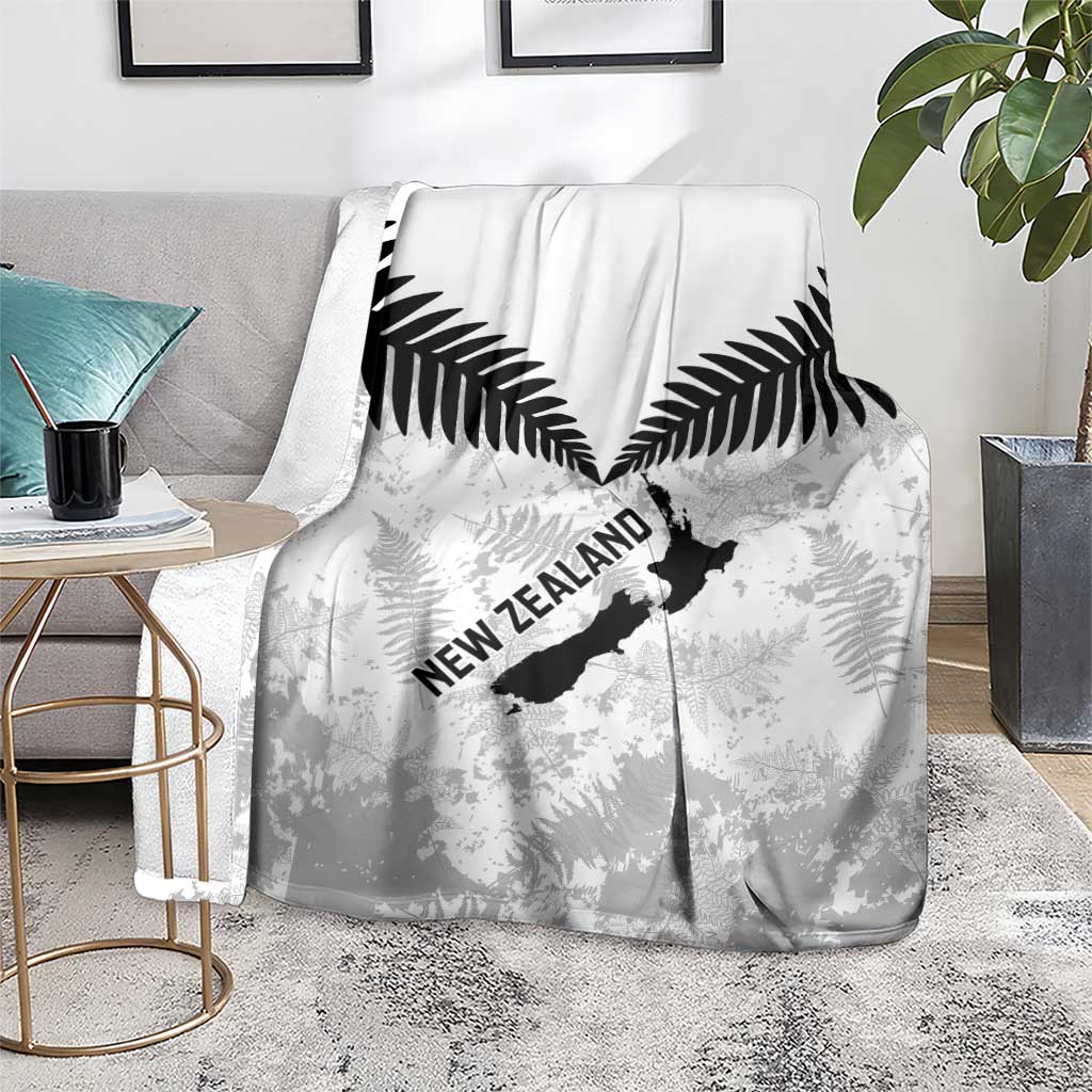 Custom New Zealand Silver Fern Football Blanket Go Aotearoa Grunge White - Vibe Hoodie