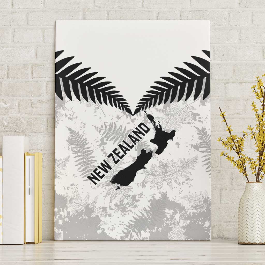Custom New Zealand Silver Fern Football Canvas Wall Art Go Aotearoa Grunge White - Vibe Hoodie