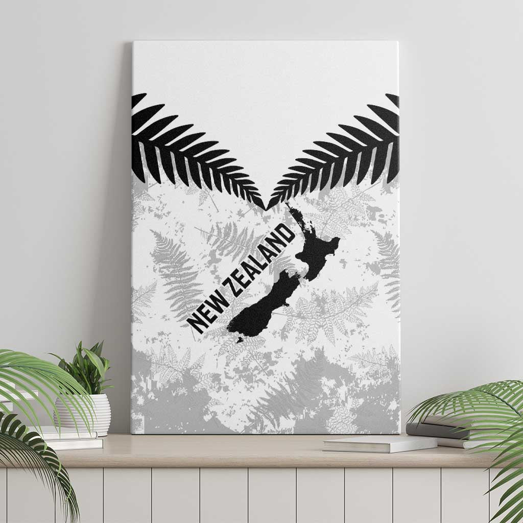 Custom New Zealand Silver Fern Football Canvas Wall Art Go Aotearoa Grunge White - Vibe Hoodie