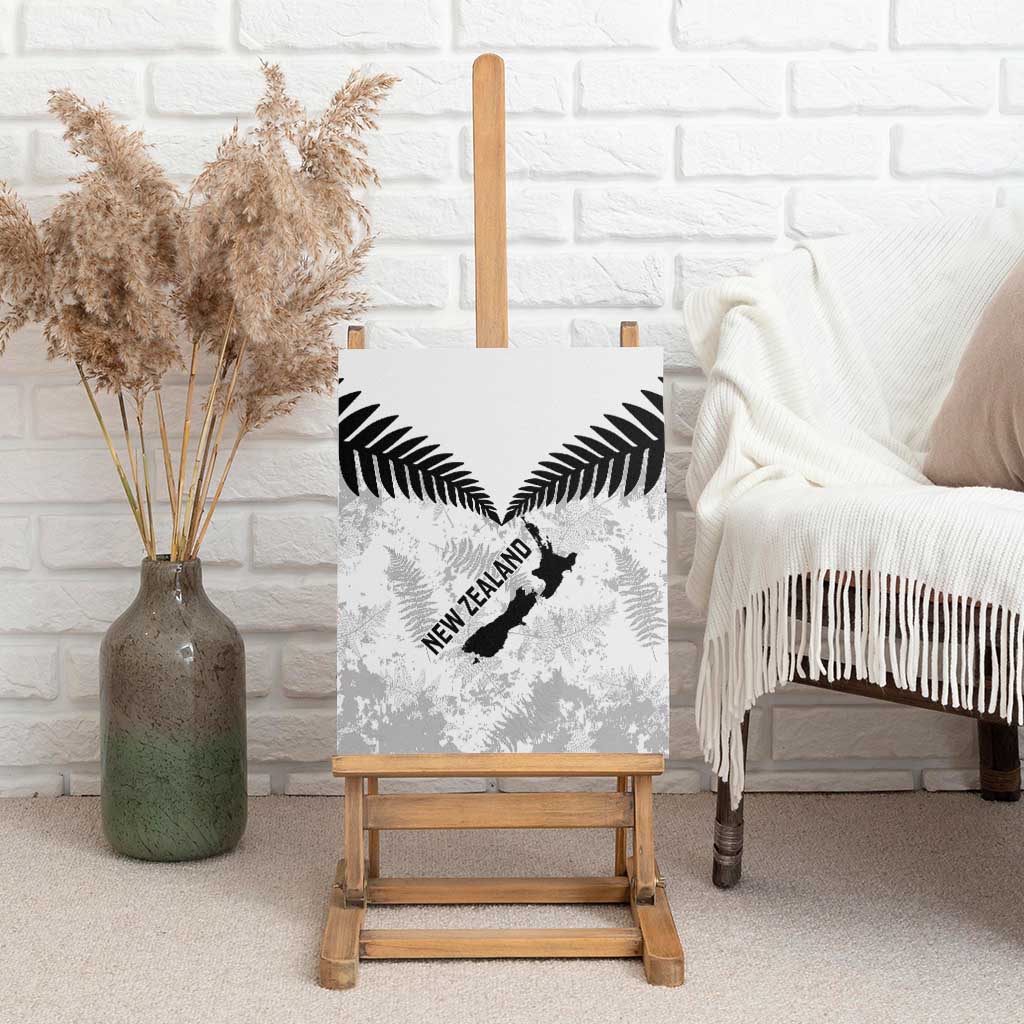 Custom New Zealand Silver Fern Football Canvas Wall Art Go Aotearoa Grunge White - Vibe Hoodie