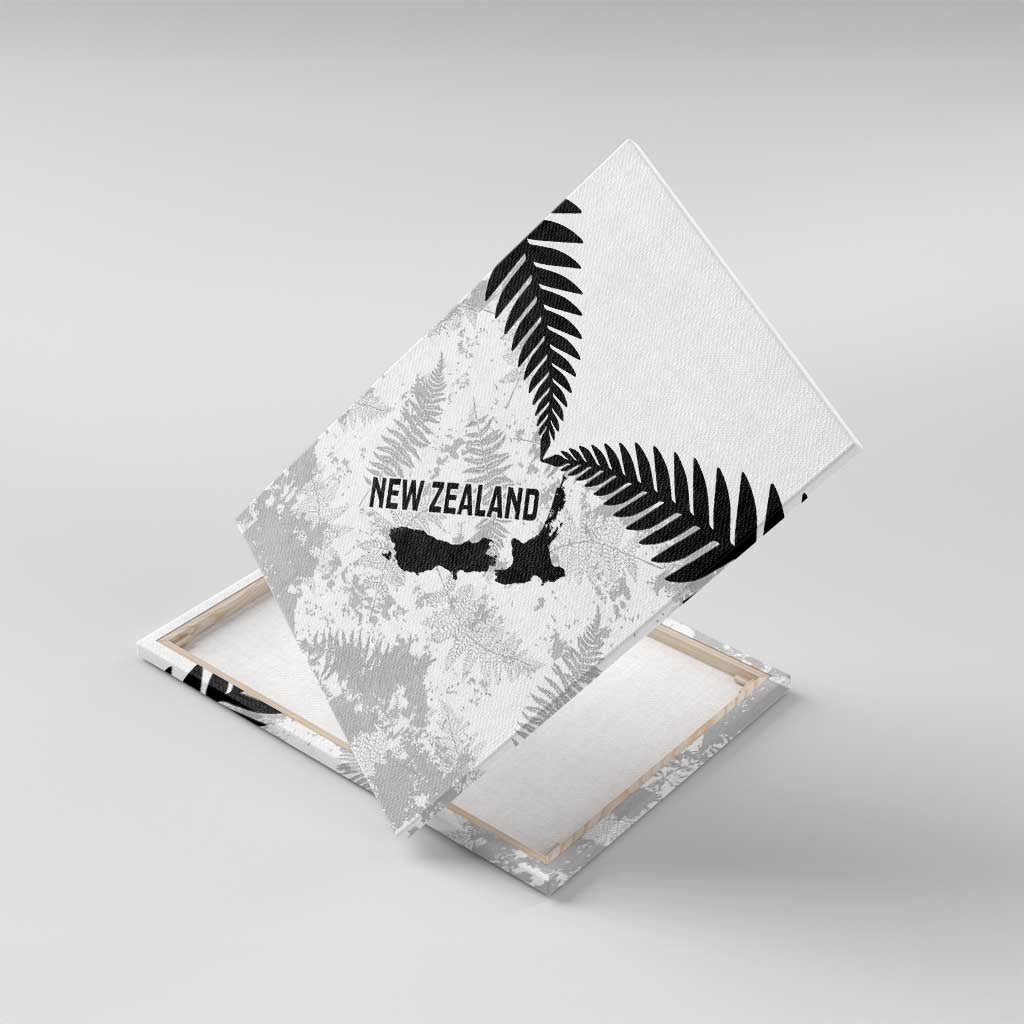 Custom New Zealand Silver Fern Football Canvas Wall Art Go Aotearoa Grunge White - Vibe Hoodie