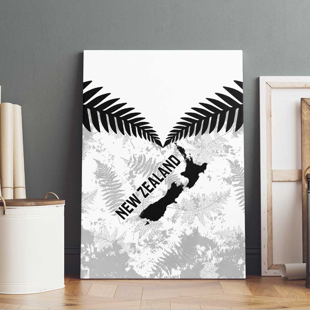 Custom New Zealand Silver Fern Football Canvas Wall Art Go Aotearoa Grunge White - Vibe Hoodie