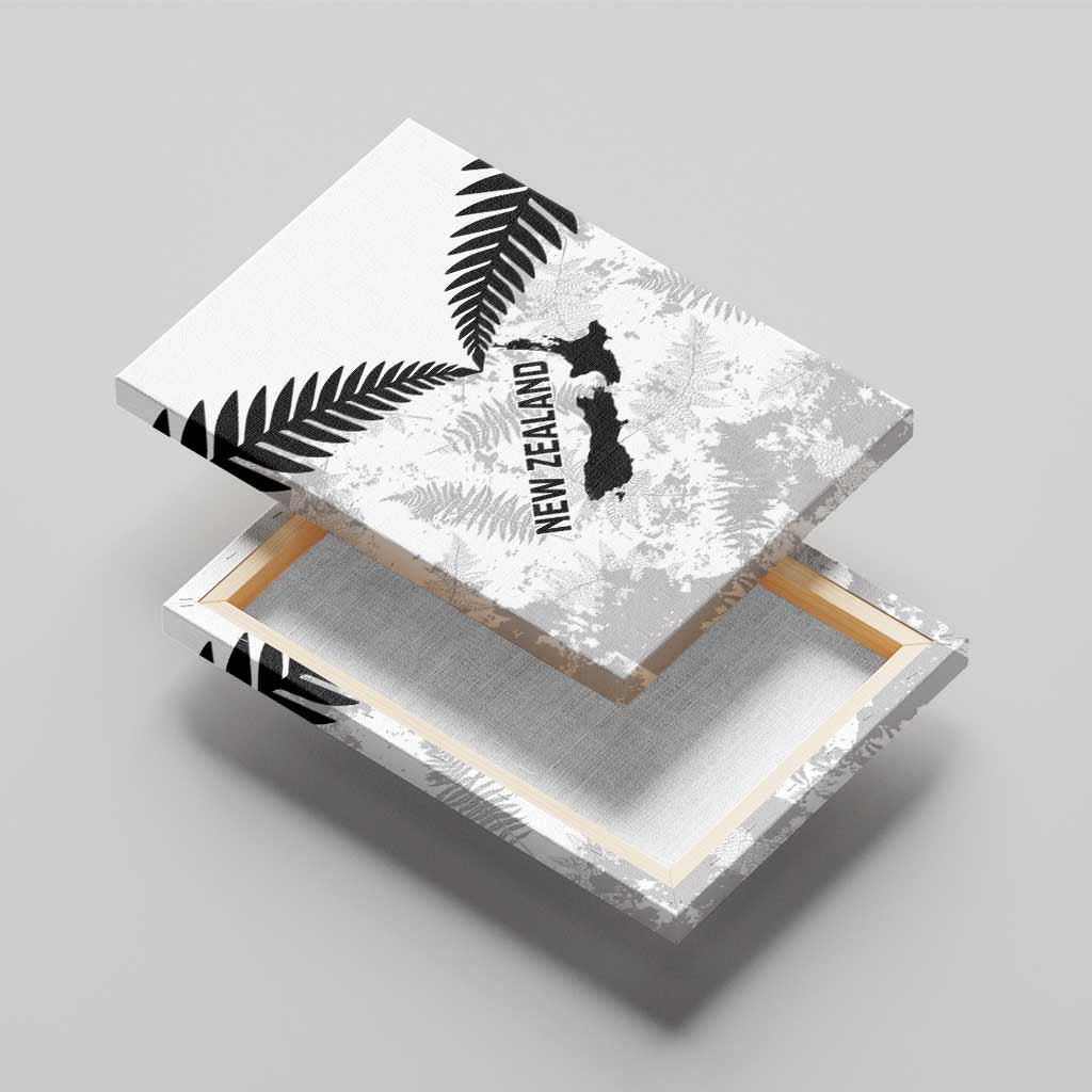 Custom New Zealand Silver Fern Football Canvas Wall Art Go Aotearoa Grunge White - Vibe Hoodie