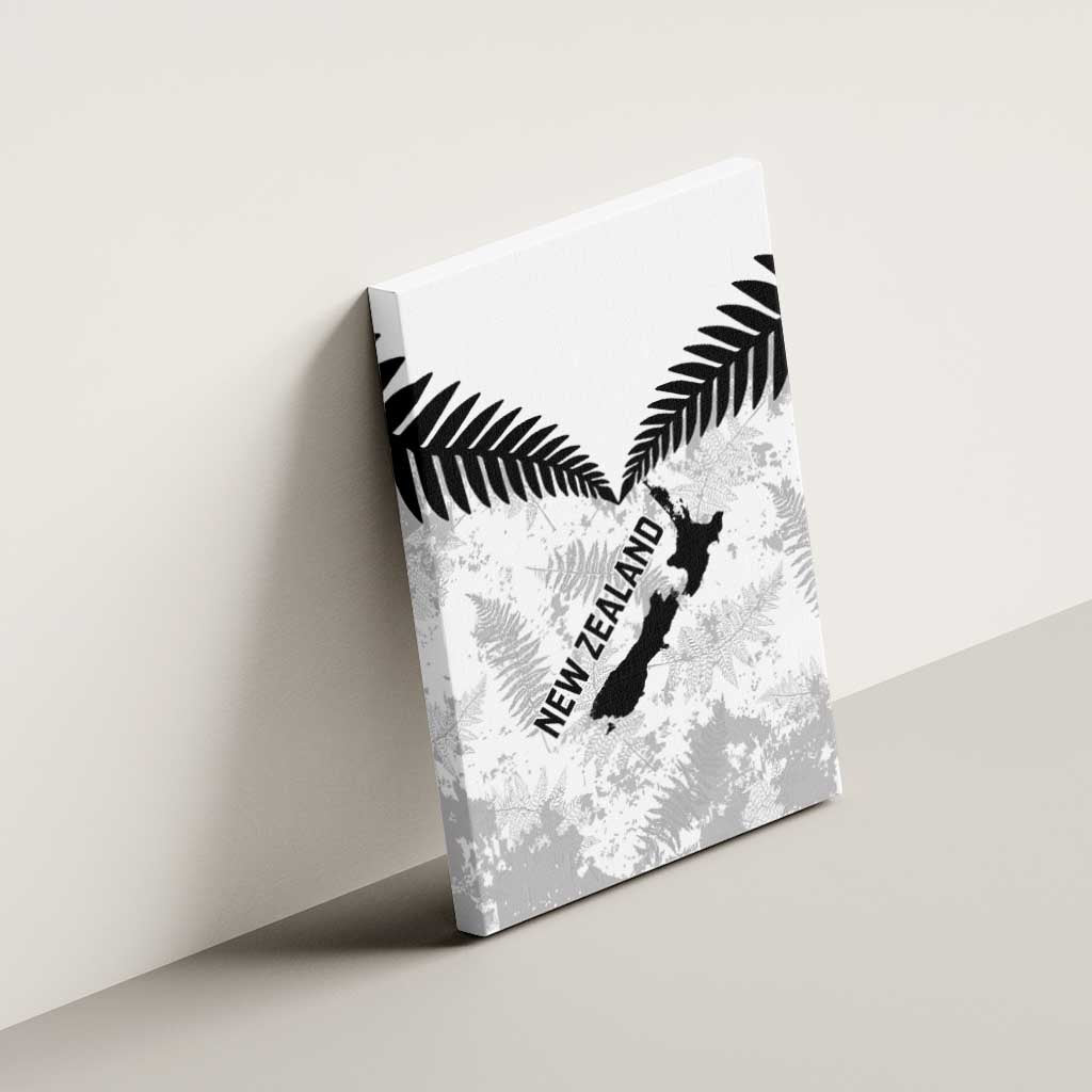 Custom New Zealand Silver Fern Football Canvas Wall Art Go Aotearoa Grunge White - Vibe Hoodie