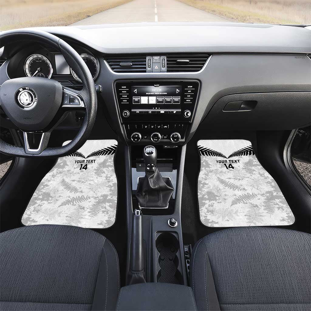 Custom New Zealand Silver Fern Football Car Mats Go Aotearoa Grunge White - Vibe Hoodie