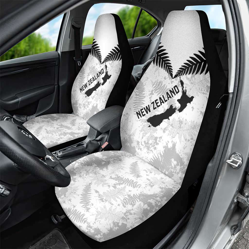 Custom New Zealand Silver Fern Football Car Seat Cover Go Aotearoa Grunge White - Vibe Hoodie