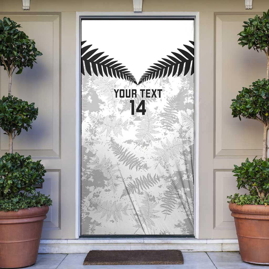 Custom New Zealand Silver Fern Football Door Cover Go Aotearoa Grunge White - Vibe Hoodie