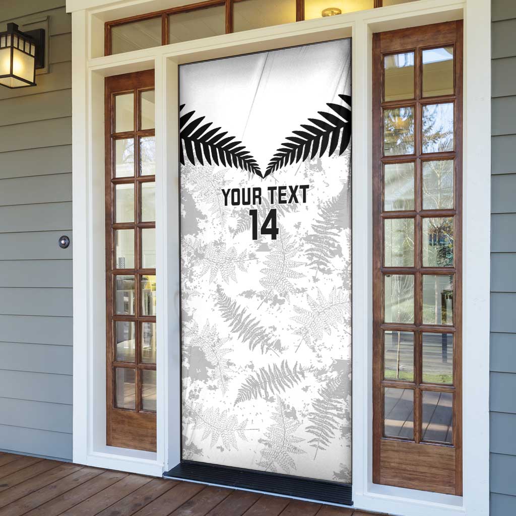 Custom New Zealand Silver Fern Football Door Cover Go Aotearoa Grunge White - Vibe Hoodie