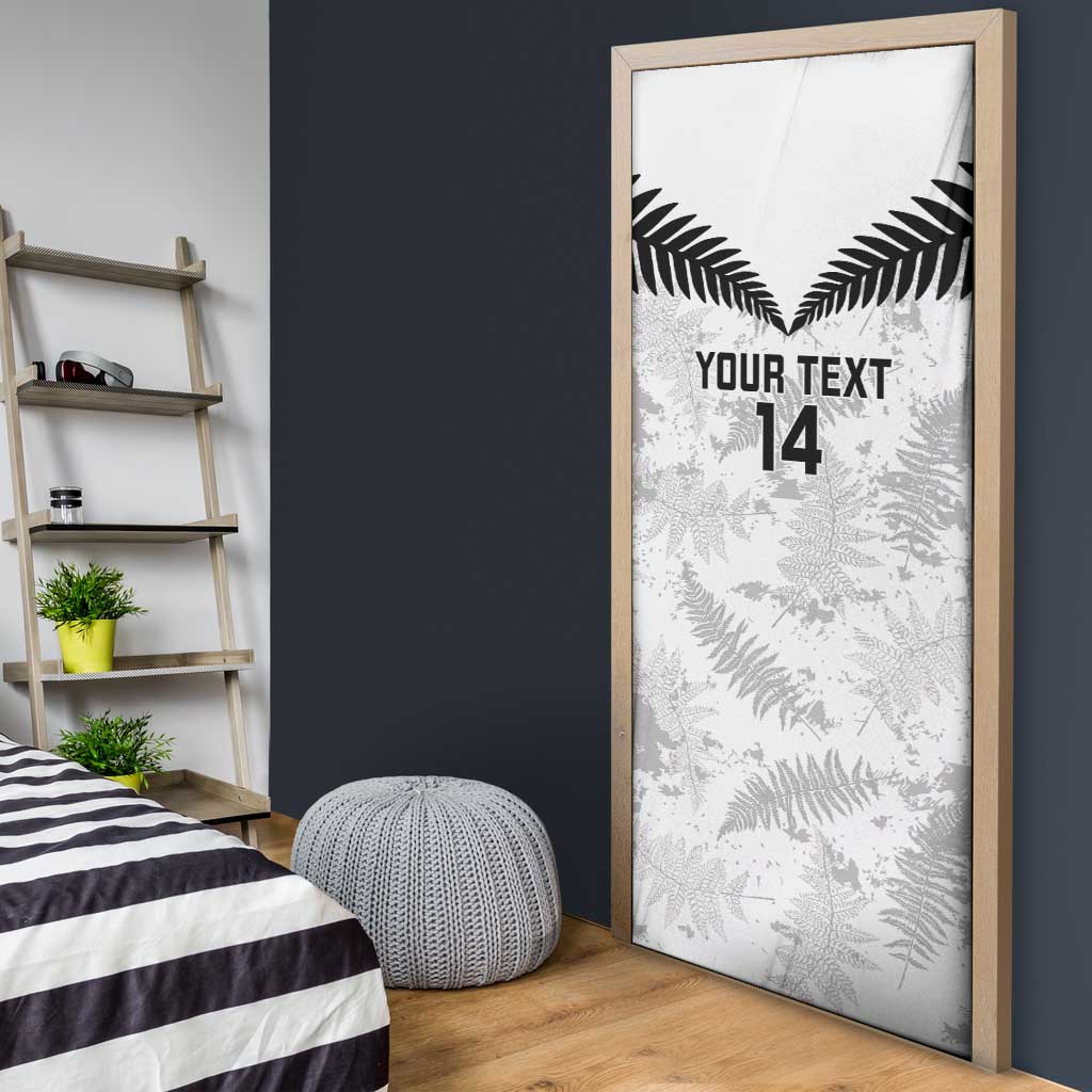 Custom New Zealand Silver Fern Football Door Cover Go Aotearoa Grunge White - Vibe Hoodie
