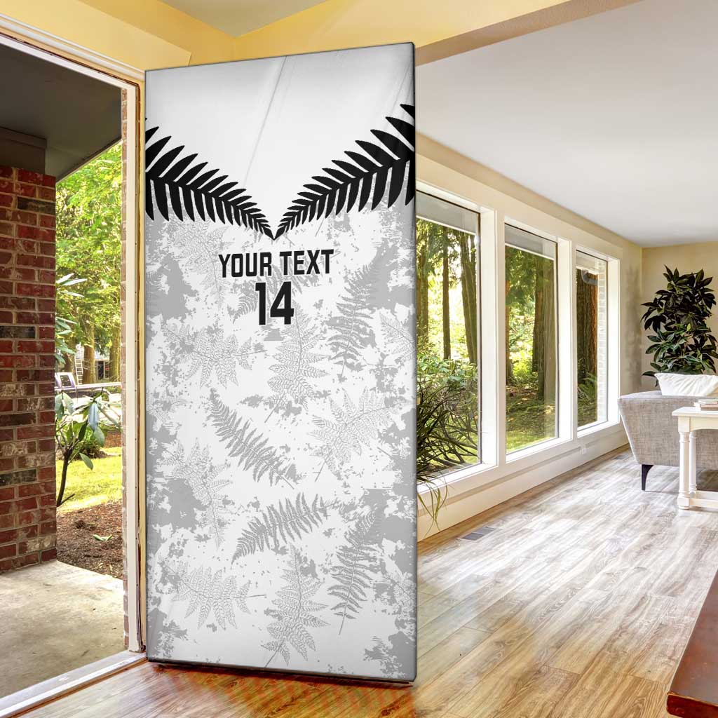 Custom New Zealand Silver Fern Football Door Cover Go Aotearoa Grunge White - Vibe Hoodie