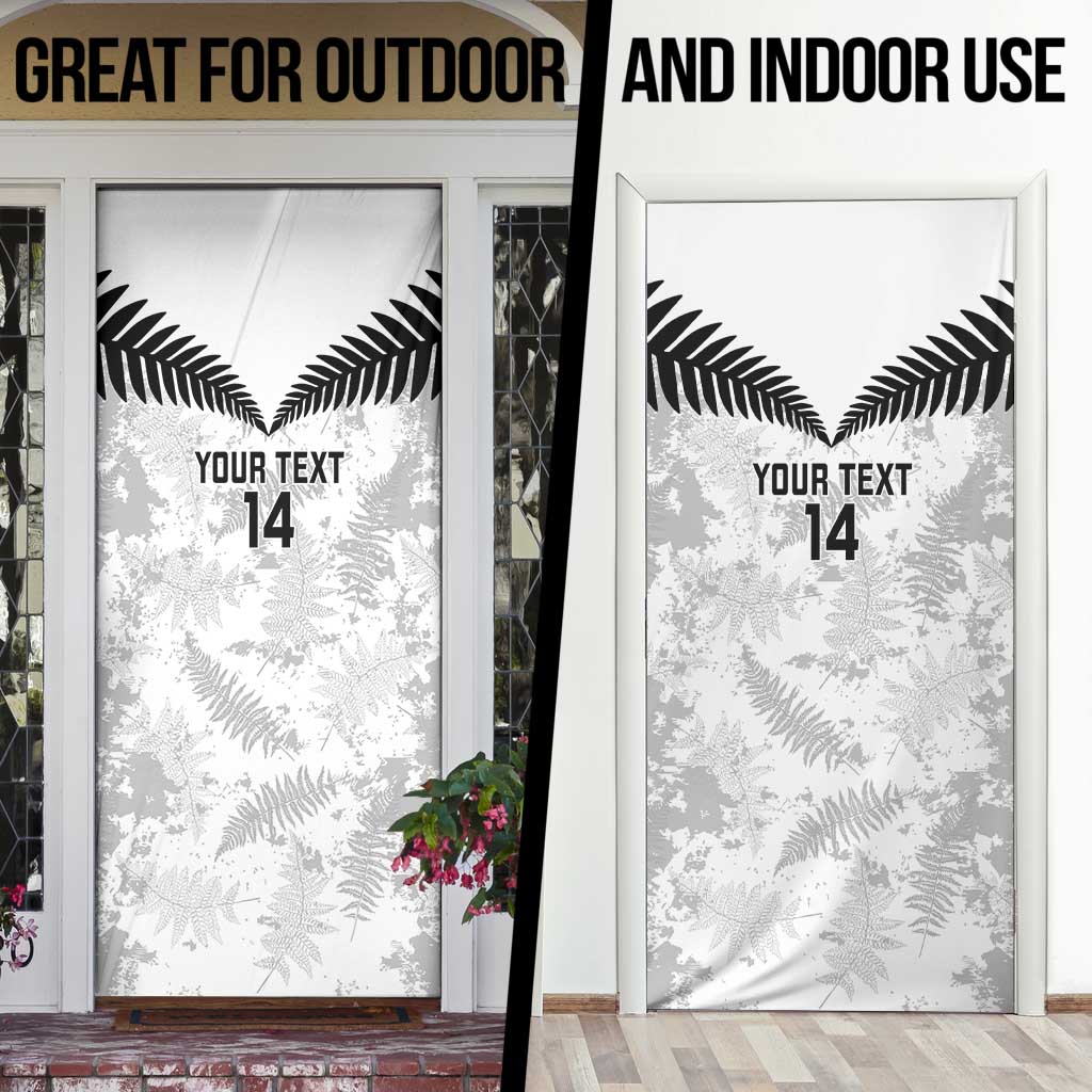 Custom New Zealand Silver Fern Football Door Cover Go Aotearoa Grunge White - Vibe Hoodie
