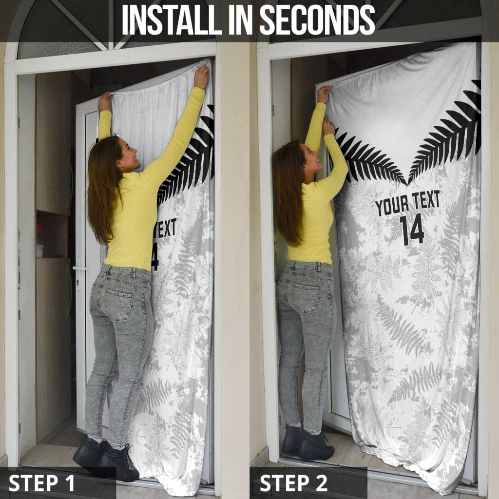 Custom New Zealand Silver Fern Football Door Cover Go Aotearoa Grunge White - Vibe Hoodie