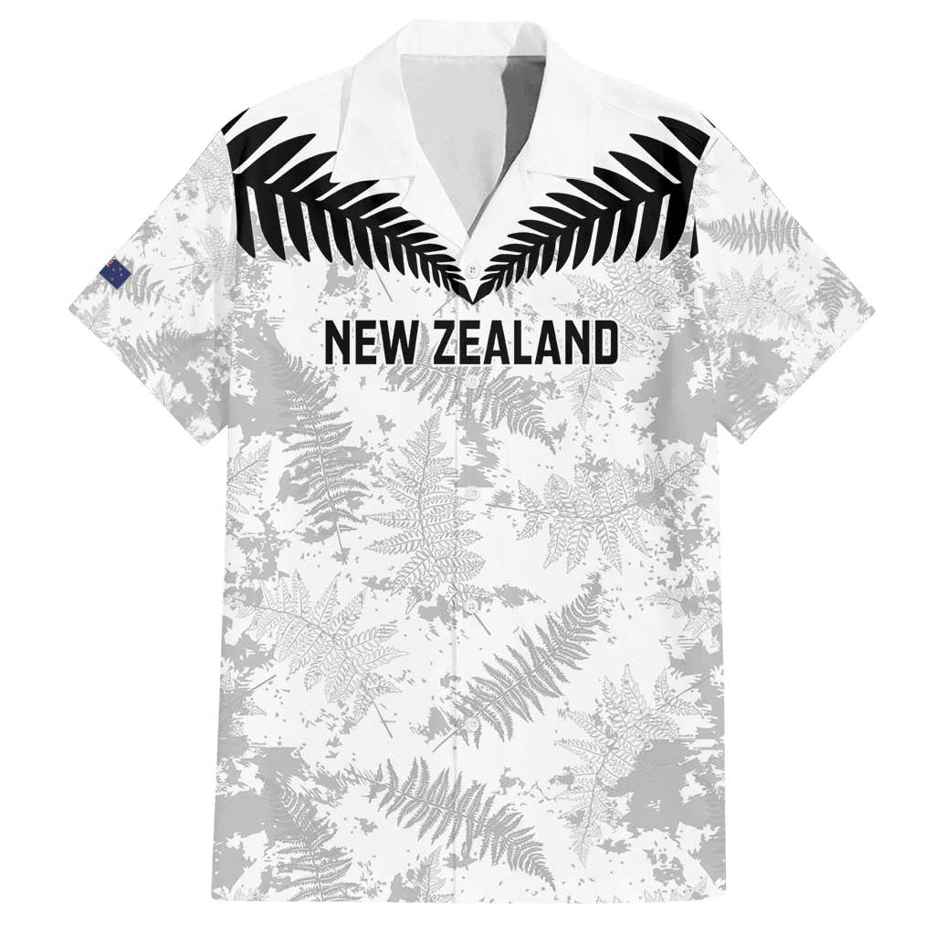 Custom New Zealand Silver Fern Football Family Matching Long Sleeve Bodycon Dress and Hawaiian Shirt Go Aotearoa Grunge White - Vibe Hoodie