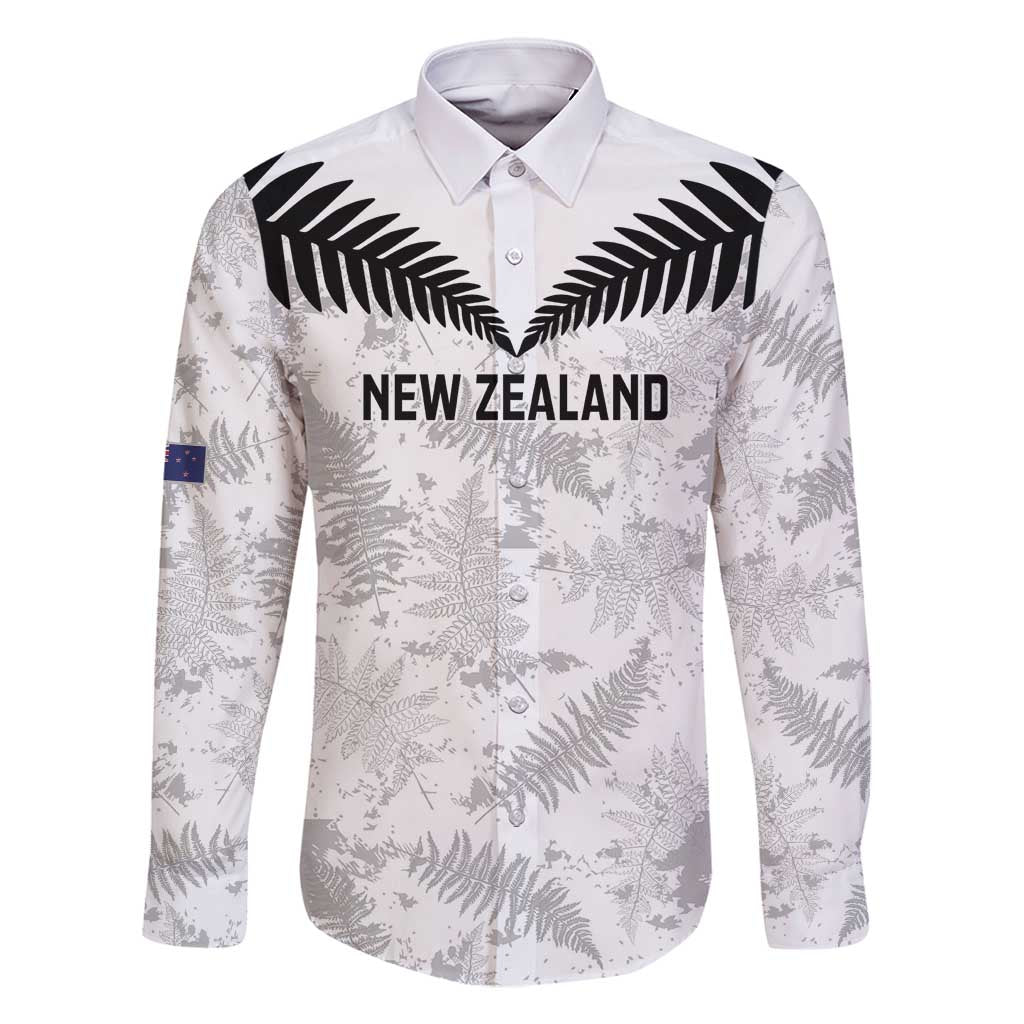 Custom New Zealand Silver Fern Football Family Matching Long Sleeve Bodycon Dress and Hawaiian Shirt Go Aotearoa Grunge White - Vibe Hoodie