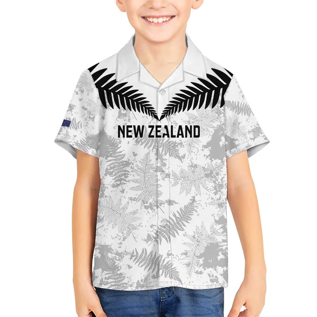 Custom New Zealand Silver Fern Football Family Matching Long Sleeve Bodycon Dress and Hawaiian Shirt Go Aotearoa Grunge White - Vibe Hoodie