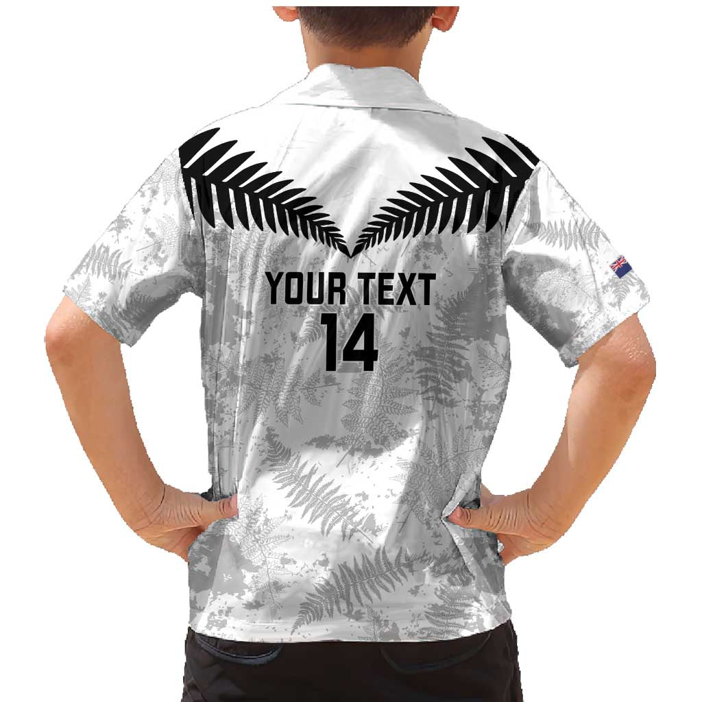 Custom New Zealand Silver Fern Football Family Matching Mermaid Dress and Hawaiian Shirt Go Aotearoa Grunge White - Vibe Hoodie