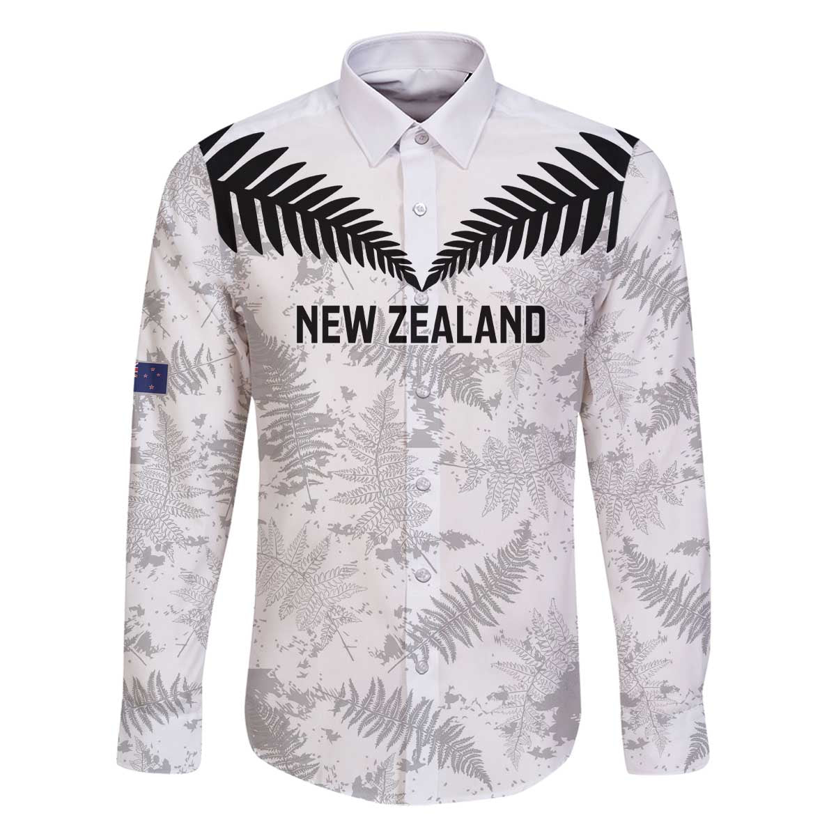 Custom New Zealand Silver Fern Football Family Matching Off The Shoulder Long Sleeve Dress and Hawaiian Shirt Go Aotearoa Grunge White - Vibe Hoodie