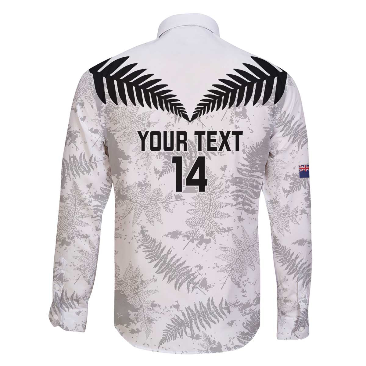 Custom New Zealand Silver Fern Football Family Matching Off The Shoulder Long Sleeve Dress and Hawaiian Shirt Go Aotearoa Grunge White - Vibe Hoodie