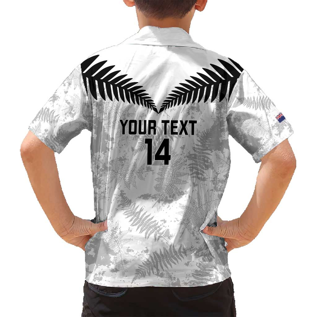 Custom New Zealand Silver Fern Football Family Matching Puletasi and Hawaiian Shirt Go Aotearoa Grunge White - Vibe Hoodie