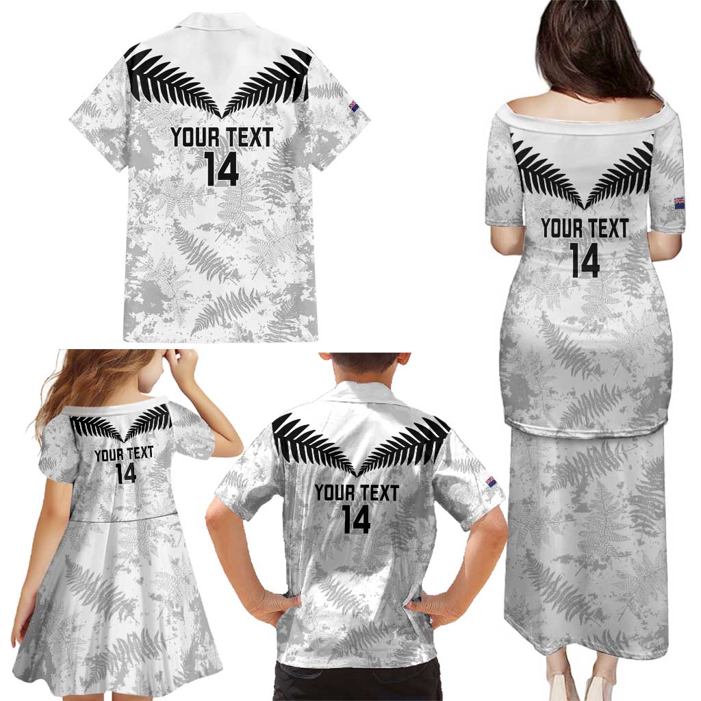Custom New Zealand Silver Fern Football Family Matching Puletasi and Hawaiian Shirt Go Aotearoa Grunge White - Vibe Hoodie